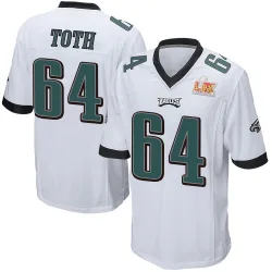Men's Jon Toth Philadelphia Eagles No.64 Game Super Bowl LIX Jersey - White