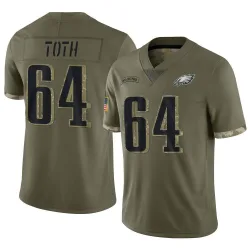 Men's Jon Toth Philadelphia Eagles No.64 Limited 2022 Salute To Service Jersey - Olive