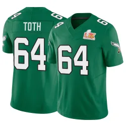Men's Jon Toth Philadelphia Eagles No.64 Limited Kelly Alternate Vapor F.U.S.E. Super Bowl LIX Jersey - Green