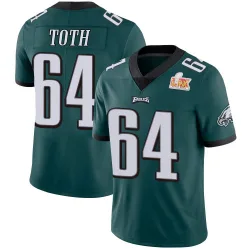 Men's Jon Toth Philadelphia Eagles No.64 Limited Midnight Team Color Vapor Untouchable Super Bowl LIX Jersey - Green