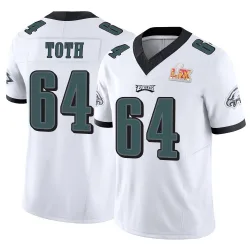Men's Jon Toth Philadelphia Eagles No.64 Limited Vapor F.U.S.E. Super Bowl LIX Jersey - White