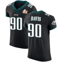 Men's Jordan Davis Philadelphia Eagles No.90 Elite Alternate Vapor Untouchable Super Bowl LIX Jersey - Black