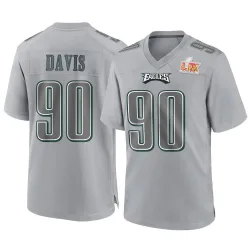 Men's Jordan Davis Philadelphia Eagles No.90 Game Atmosphere Fashion Super Bowl LIX Jersey - Gray