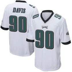 Men's Jordan Davis Philadelphia Eagles No.90 Game Jersey - White