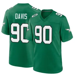 Men's Jordan Davis Philadelphia Eagles No.90 Game Kelly Alternate Jersey - Green