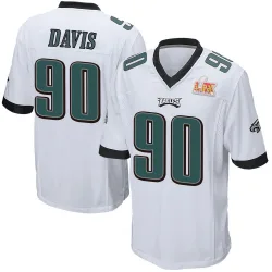Men's Jordan Davis Philadelphia Eagles No.90 Game Super Bowl LIX Jersey - White