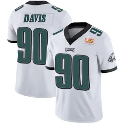 Men's Jordan Davis Philadelphia Eagles No.90 Limited Vapor Untouchable Super Bowl LIX Jersey - White