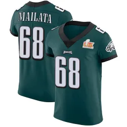 Men's Jordan Mailata Philadelphia Eagles No.68 Elite Midnight Team Color Vapor Untouchable Super Bowl LIX Jersey - Green