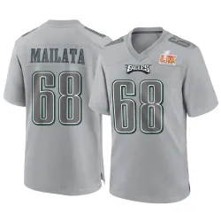 Men's Jordan Mailata Philadelphia Eagles No.68 Game Atmosphere Fashion Super Bowl LIX Jersey - Gray