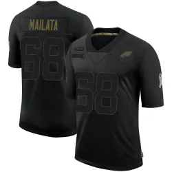 Men's Jordan Mailata Philadelphia Eagles No.68 Limited 2020 Salute To Service Jersey - Black