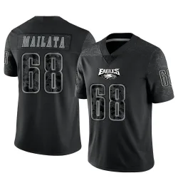 Men's Jordan Mailata Philadelphia Eagles No.68 Limited Reflective Jersey - Black