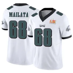 Men's Jordan Mailata Philadelphia Eagles No.68 Limited Vapor F.U.S.E. Super Bowl LIX Jersey - White