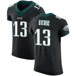 Men's Joshua Uche Philadelphia Eagles No.13 Elite Alternate Vapor Untouchable Jersey - Black