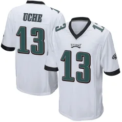 Men's Joshua Uche Philadelphia Eagles No.13 Game Jersey - White