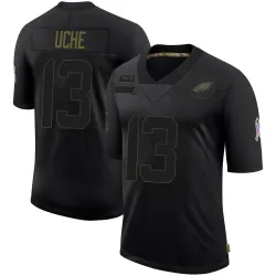 Men's Joshua Uche Philadelphia Eagles No.13 Limited 2020 Salute To Service Jersey - Black