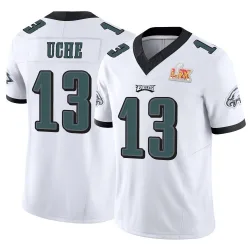 Men's Joshua Uche Philadelphia Eagles No.13 Limited Vapor F.U.S.E. Super Bowl LIX Jersey - White
