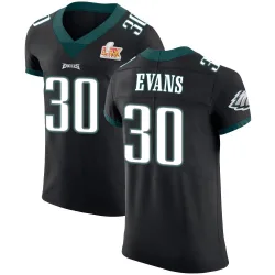Men's Justin Evans Philadelphia Eagles No.30 Elite Alternate Vapor Untouchable Super Bowl LIX Jersey - Black