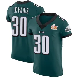 Men's Justin Evans Philadelphia Eagles No.30 Elite Midnight Team Color Vapor Untouchable Super Bowl LIX Jersey - Green