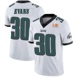 Men's Justin Evans Philadelphia Eagles No.30 Limited Vapor Untouchable Super Bowl LIX Jersey - White