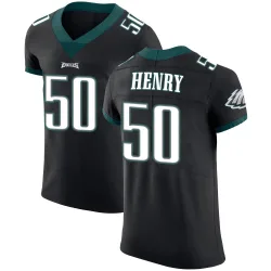 Men's KJ Henry Philadelphia Eagles No.50 Elite Alternate Vapor Untouchable Jersey - Black