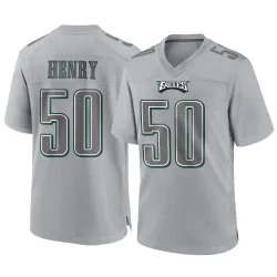 Men's KJ Henry Philadelphia Eagles No.50 Game Atmosphere Fashion Jersey - Gray