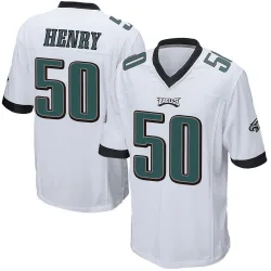 Men's KJ Henry Philadelphia Eagles No.50 Game Jersey - White