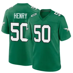 Men's KJ Henry Philadelphia Eagles No.50 Game Kelly Alternate Jersey - Green
