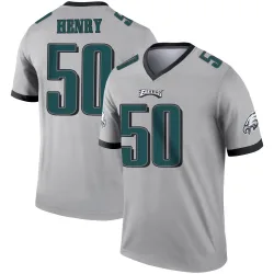 Men's KJ Henry Philadelphia Eagles No.50 Legend Silver Inverted Jersey