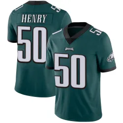 Men's KJ Henry Philadelphia Eagles No.50 Limited Midnight Team Color Vapor Untouchable Jersey - Green