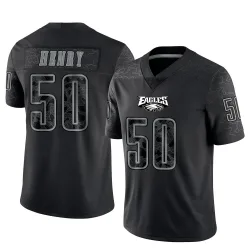 Men's KJ Henry Philadelphia Eagles No.50 Limited Reflective Jersey - Black