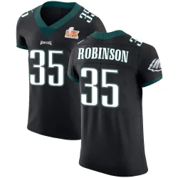 Men's Keilan Robinson Philadelphia Eagles No.35 Elite Alternate Vapor Untouchable Super Bowl LIX Jersey - Black