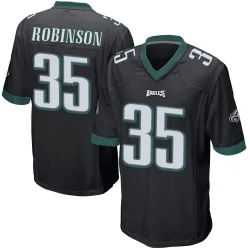 Men's Keilan Robinson Philadelphia Eagles No.35 Game Alternate Jersey - Black