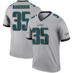 Men's Keilan Robinson Philadelphia Eagles No.35 Legend Silver Inverted Jersey