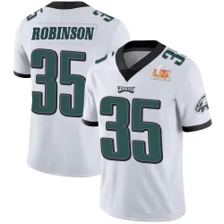 Men's Keilan Robinson Philadelphia Eagles No.35 Limited Vapor Untouchable Super Bowl LIX Jersey - White