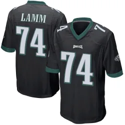 Men's Kendall Lamm Philadelphia Eagles No.74 Game Alternate Jersey - Black