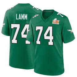 Men's Kendall Lamm Philadelphia Eagles No.74 Game Kelly Alternate Super Bowl LIX Jersey - Green