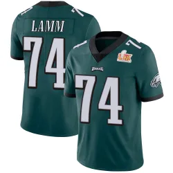Men's Kendall Lamm Philadelphia Eagles No.74 Limited Midnight Team Color Vapor Untouchable Super Bowl LIX Jersey - Green
