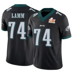 Men's Kendall Lamm Philadelphia Eagles No.74 Limited Vapor F.U.S.E. Super Bowl LIX Jersey - Black
