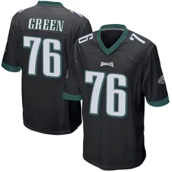 Men's Kenyon Green Philadelphia Eagles No.76 Game Alternate Jersey - Black
