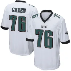 Men's Kenyon Green Philadelphia Eagles No.76 Game Jersey - White