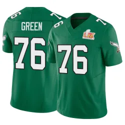 Men's Kenyon Green Philadelphia Eagles No.76 Limited Kelly Alternate Vapor F.U.S.E. Super Bowl LIX Jersey - Green