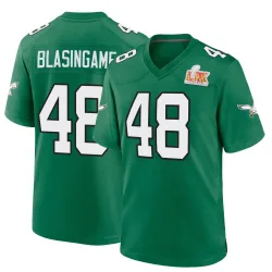 Men's Khari Blasingame Philadelphia Eagles No.48 Game Kelly Alternate Super Bowl LIX Jersey - Green