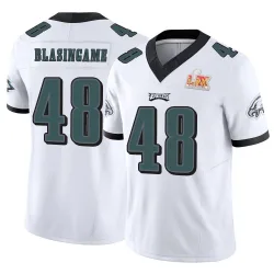 Men's Khari Blasingame Philadelphia Eagles No.48 Limited Vapor F.U.S.E. Super Bowl LIX Jersey - White