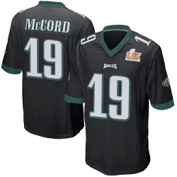 Men's Kyle McCord Philadelphia Eagles No.19 Game Alternate Super Bowl LIX Jersey - Black