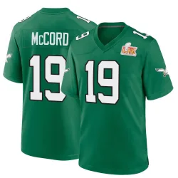 Men's Kyle McCord Philadelphia Eagles No.19 Game Kelly Alternate Super Bowl LIX Jersey - Green