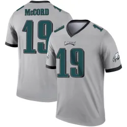 Men's Kyle McCord Philadelphia Eagles No.19 Legend Silver Inverted Jersey