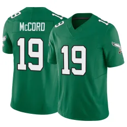 Men's Kyle McCord Philadelphia Eagles No.19 Limited Kelly Alternate Vapor F.U.S.E. Jersey - Green