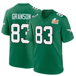 Men's Kylen Granson Philadelphia Eagles No.83 Game Kelly Alternate Super Bowl LIX Jersey - Green