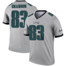 Men's Kylen Granson Philadelphia Eagles No.83 Legend Silver Inverted Jersey