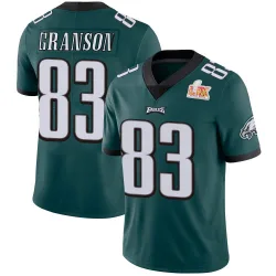 Men's Kylen Granson Philadelphia Eagles No.83 Limited Midnight Team Color Vapor Untouchable Super Bowl LIX Jersey - Green